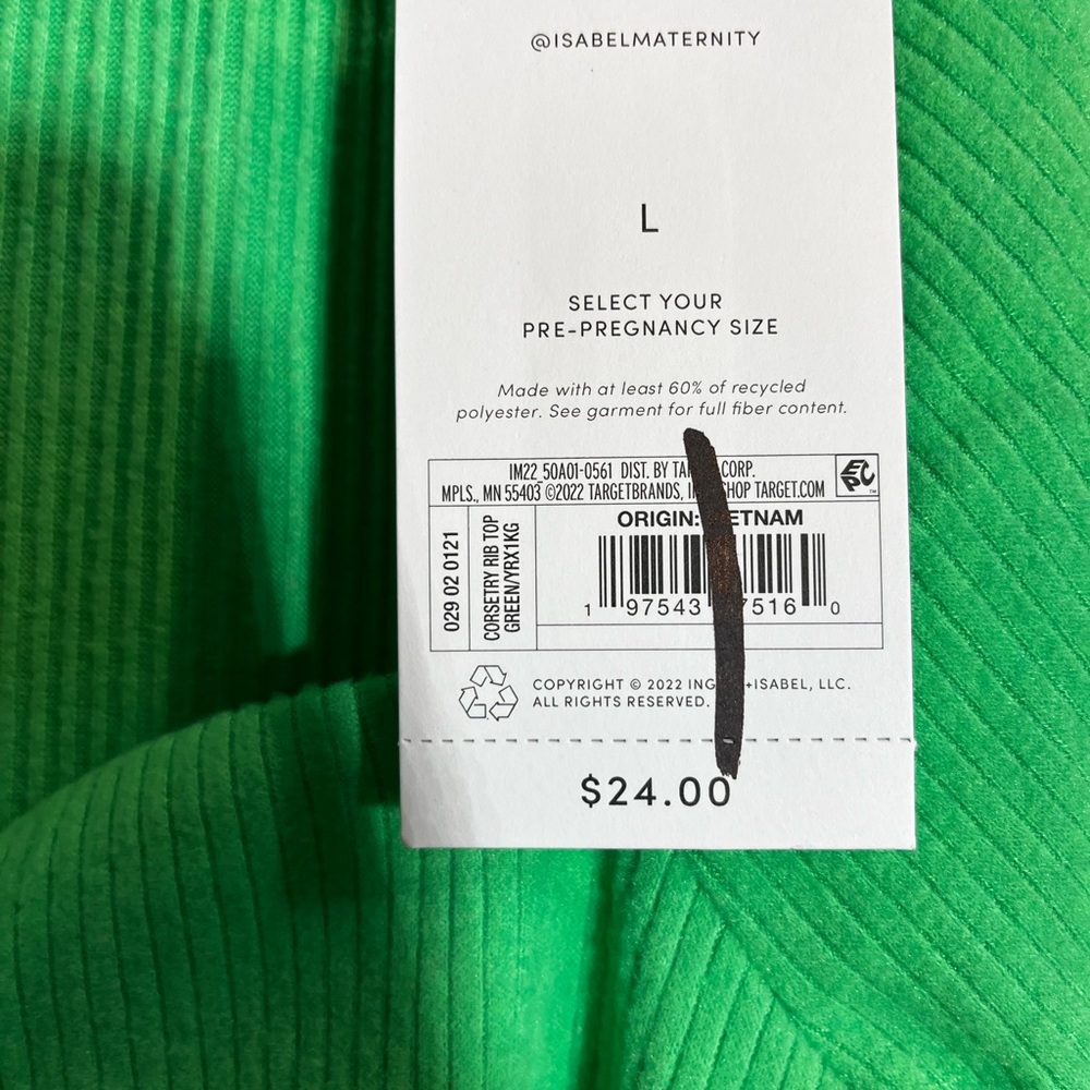 Isabel Maternity by Ingrid & Isabel Green Fitted Cut Out Blouse - Picture 2 of 3
